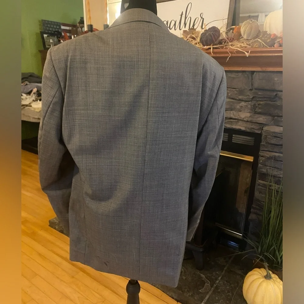 Men’s Oscar de la Renta Charcoal Blazer Made in Italy (100% Wool) 38S Old Money